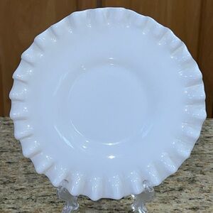 VINTAGE MILK GLASS 6" HOBNAIL SAUCER PERFECT CONDITION
